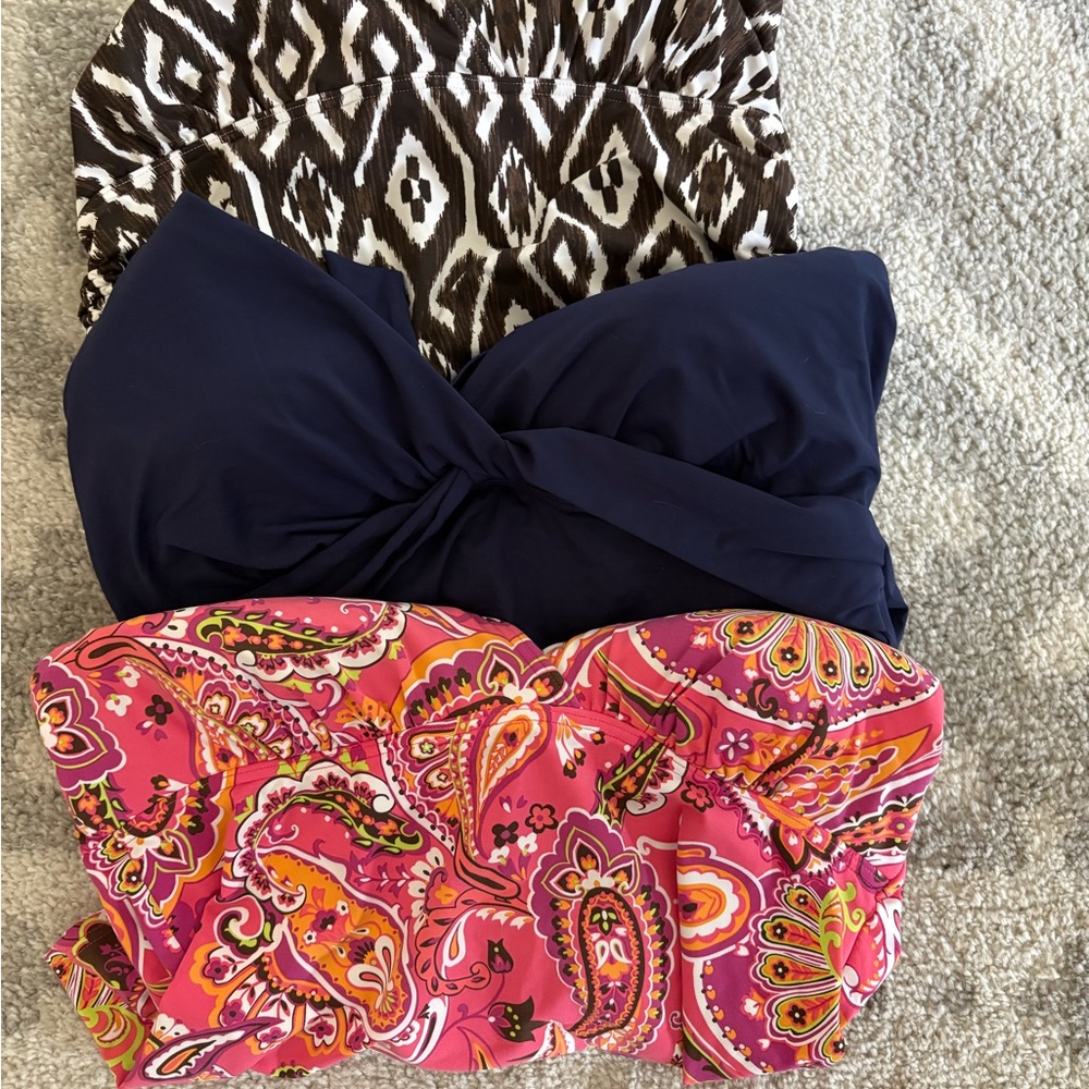 Lands' End Bundle of 3 Tankini Tops